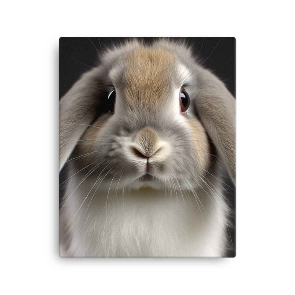 Mini Lop Bunny Canvas - PosterfyAI.com