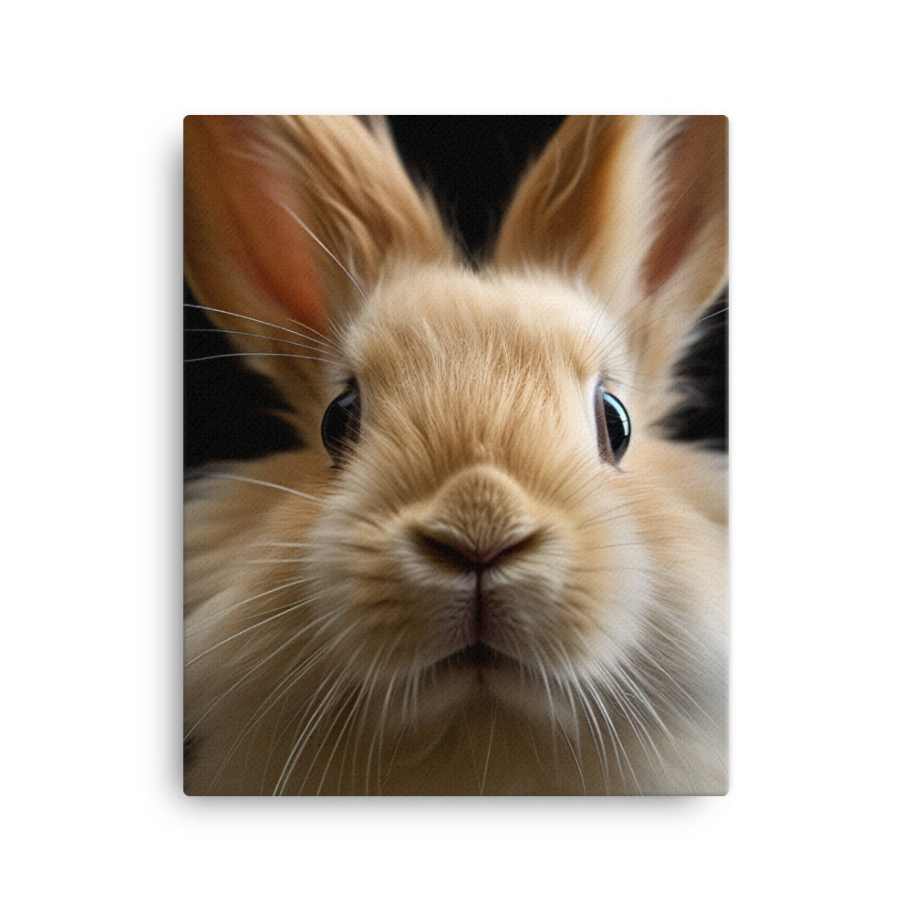 Charming Lionhead Bunny Canvas - PosterfyAI.com