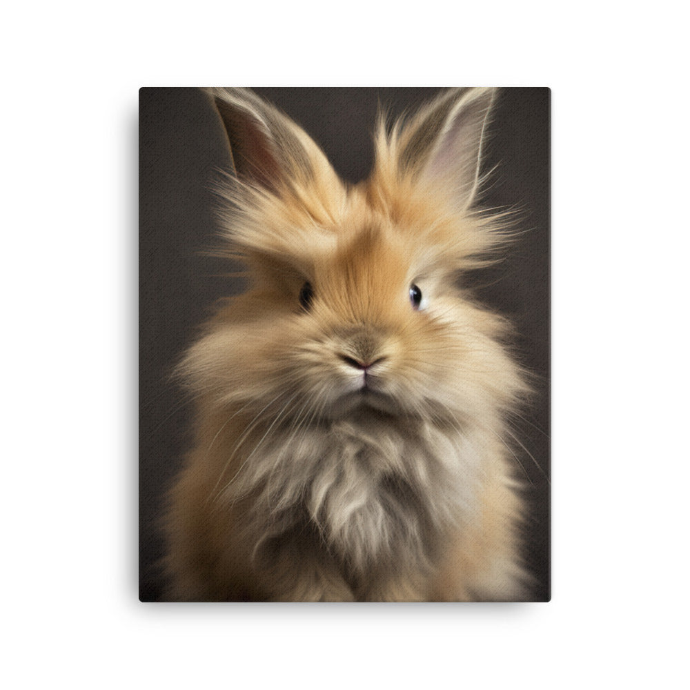 Adorable Lionhead Bunny Canvas - PosterfyAI.com