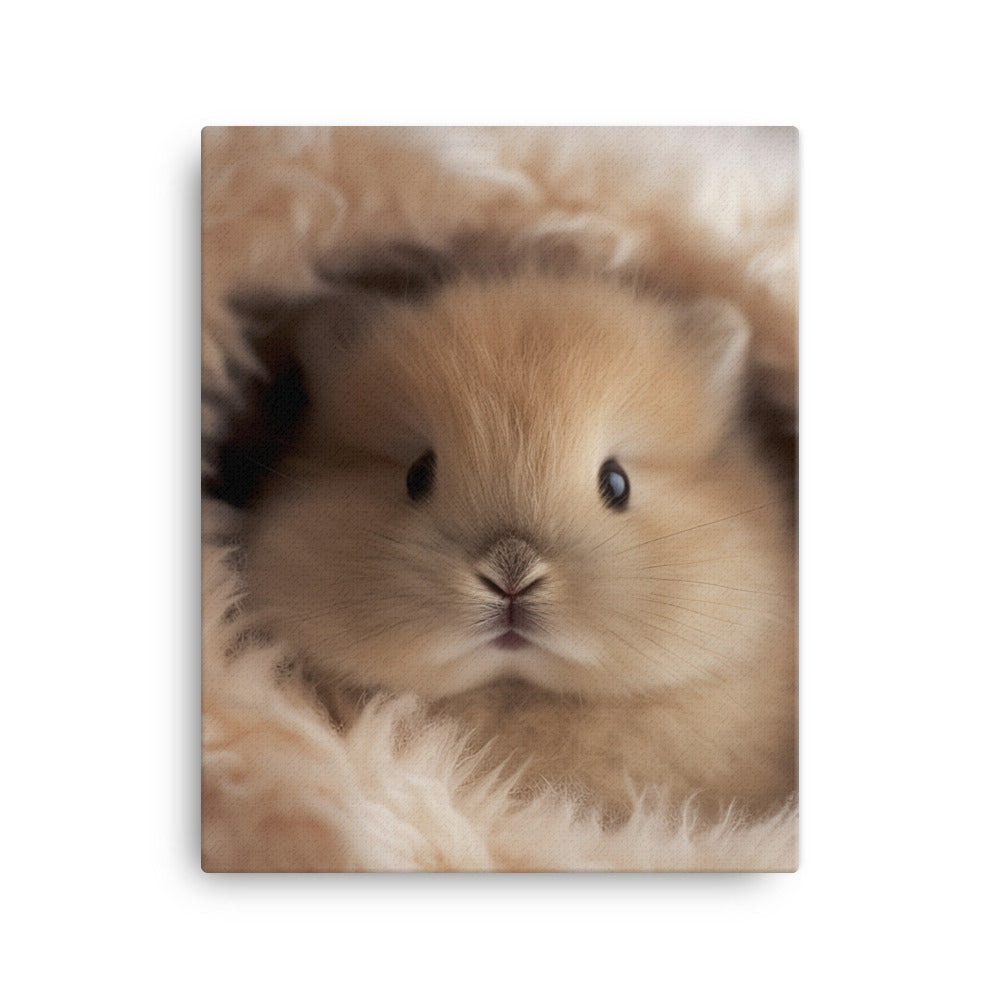 Adorable Jersey Wooly Bunny Canvas - PosterfyAI.com