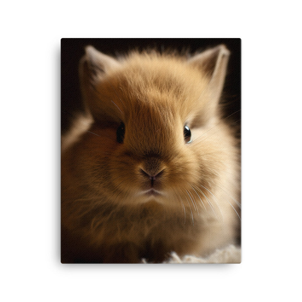 Adorable Jersey Wooly Bunny Canvas - PosterfyAI.com