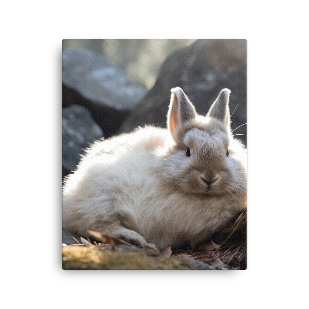 Himalayan Bunny in a Cozy Setting Canvas - PosterfyAI.com