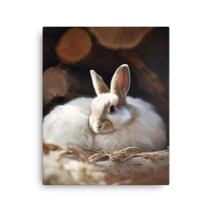 Himalayan Bunny in a Cozy Setting Canvas - PosterfyAI.com