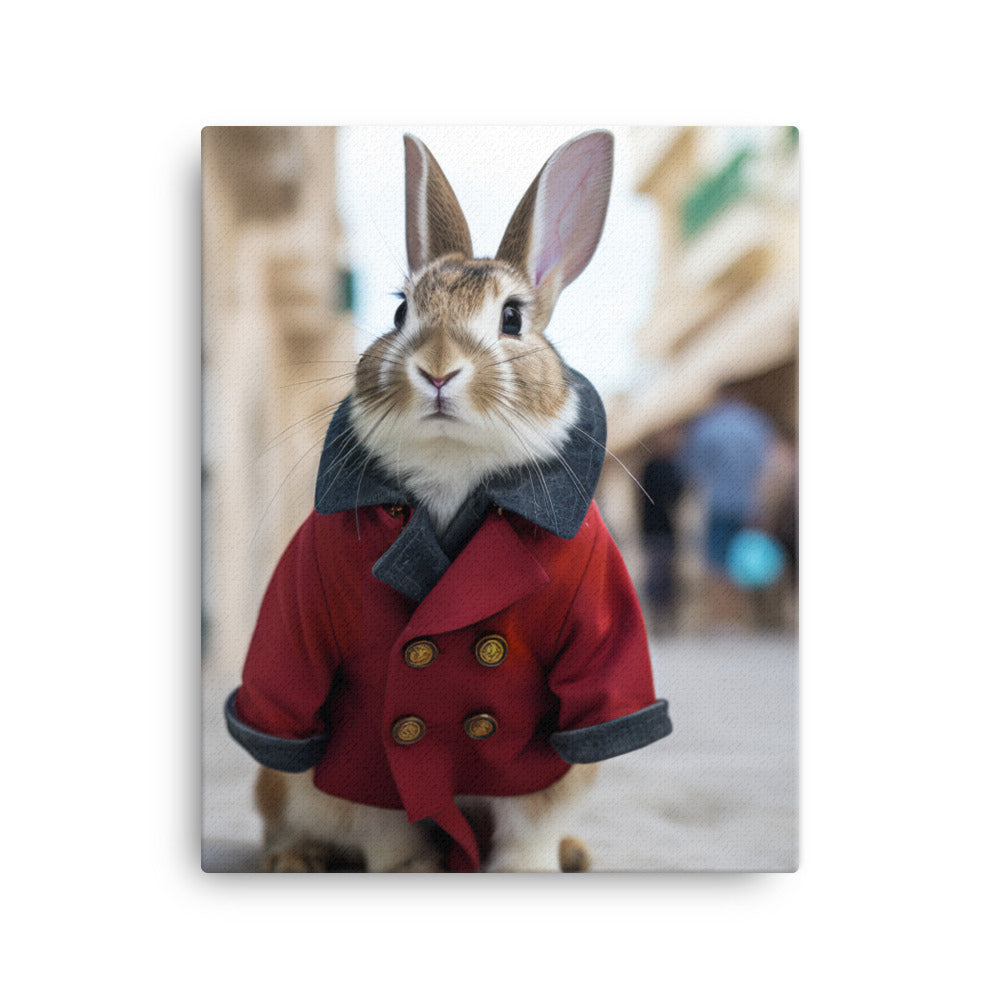 Havana Bunny with a Stylish Pose Canvas - PosterfyAI.com