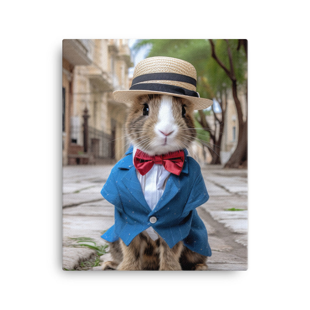 Havana Bunny with a Stylish Pose Canvas - PosterfyAI.com