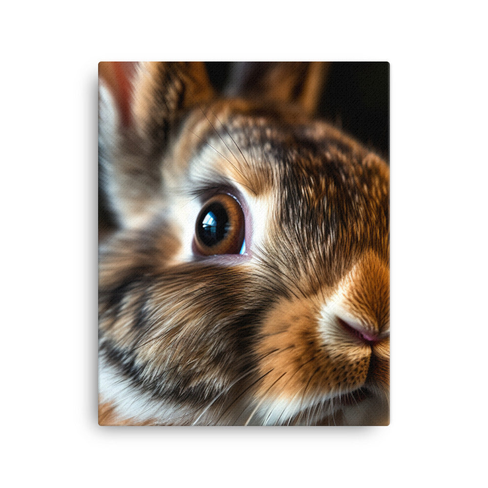 Charming Harlequin Bunny Canvas - PosterfyAI.com