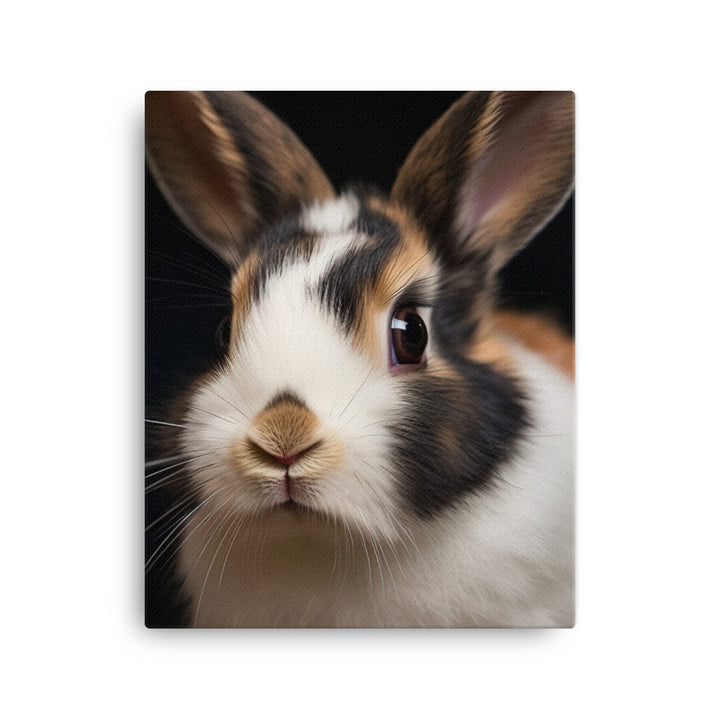 Adorable Harlequin Bunny Canvas - PosterfyAI.com