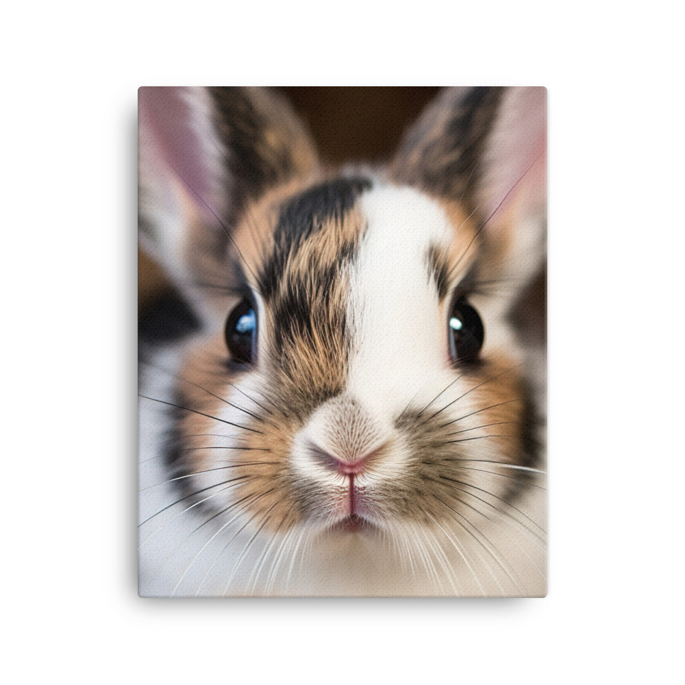 Adorable Harlequin Bunny Canvas - PosterfyAI.com