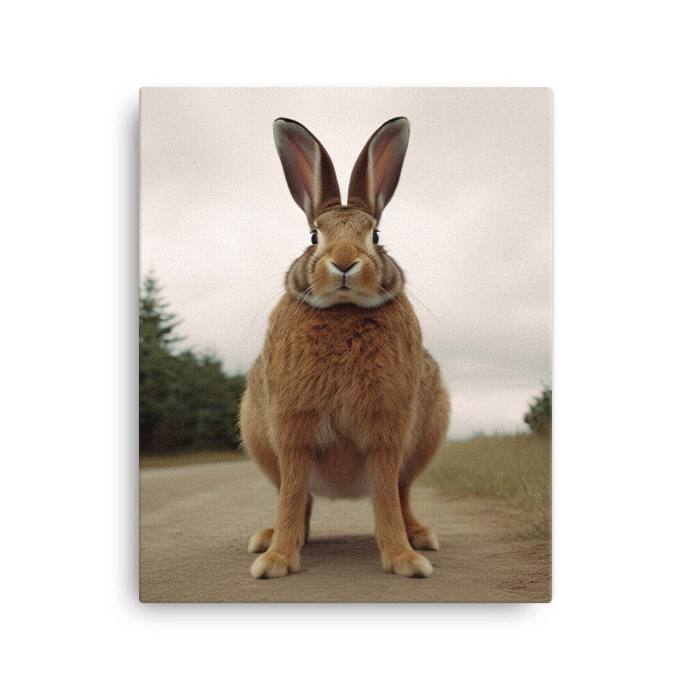 Flemish Giant Bunny with a Majestic Stance Canvas - PosterfyAI.com