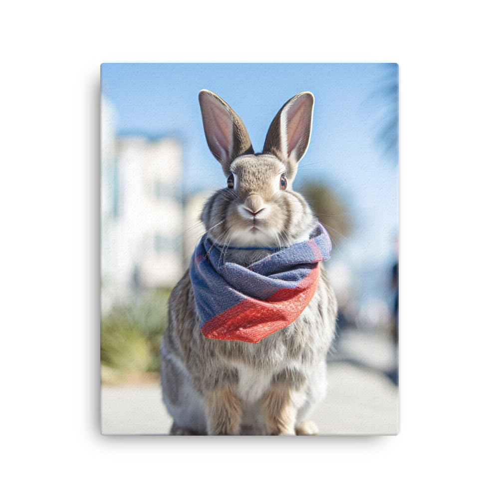Californian Bunny with a Stylish Pose Canvas - PosterfyAI.com