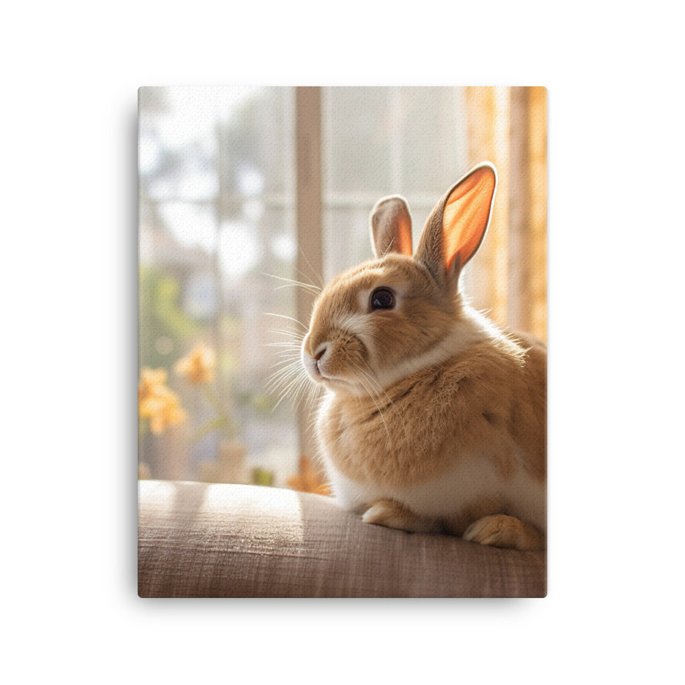 Californian Bunny in a Cozy Setting Canvas - PosterfyAI.com
