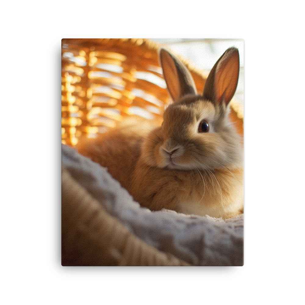 Californian Bunny in a Cozy Setting Canvas - PosterfyAI.com