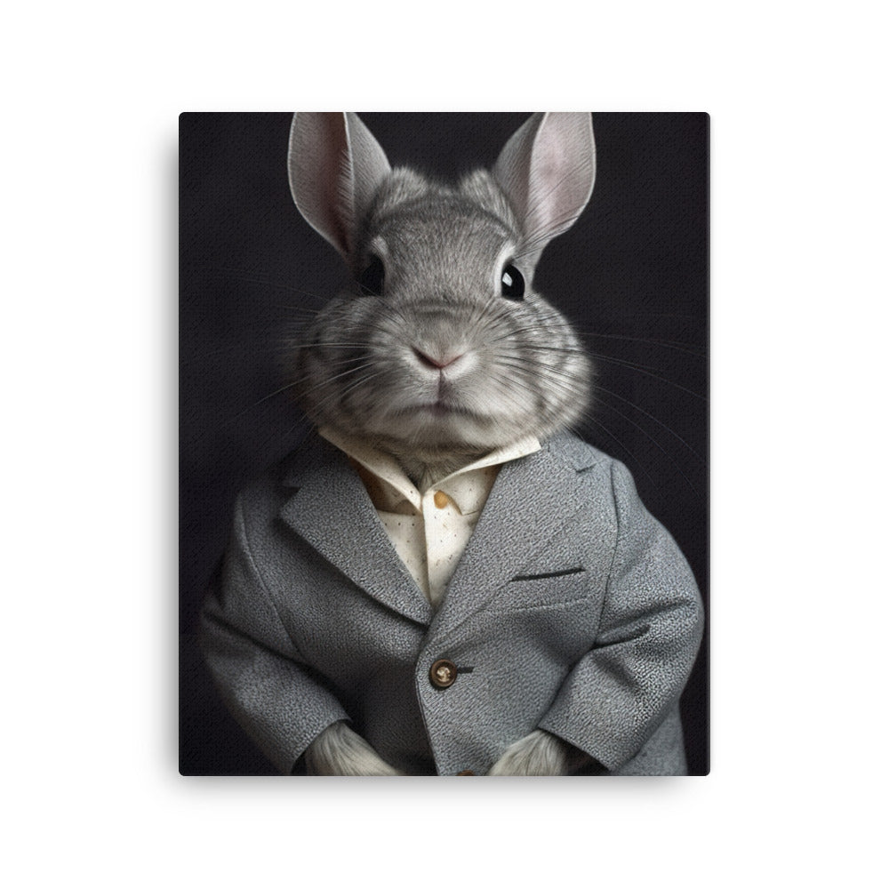 Chinchilla Bunny with a Stylish Pose Canvas - PosterfyAI.com