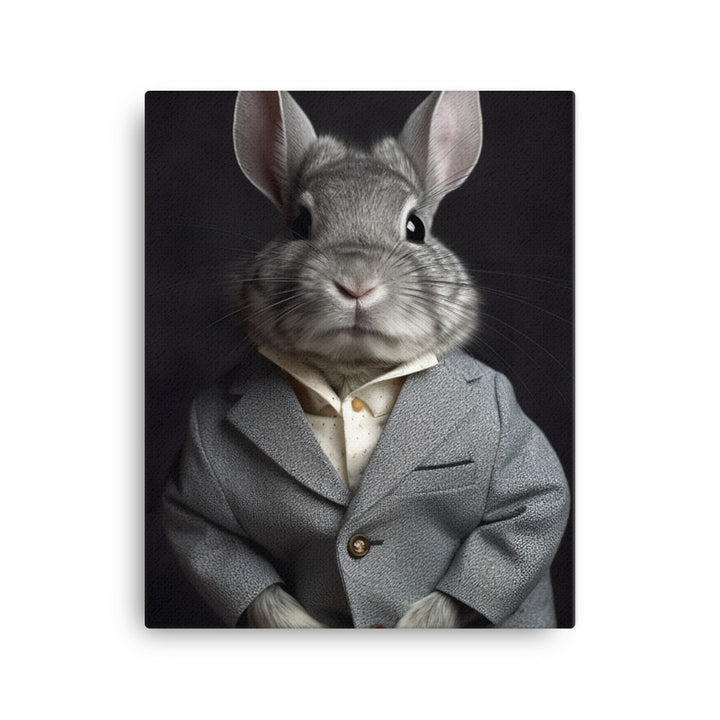 Chinchilla Bunny with a Stylish Pose Canvas - PosterfyAI.com