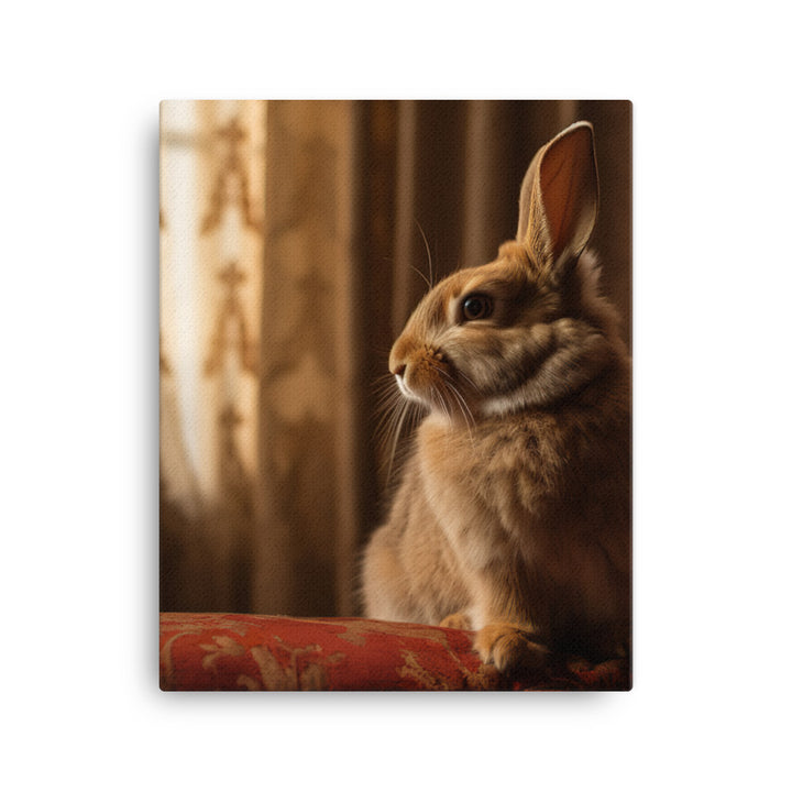 Britannia Petite Bunny in a Cozy Setting Canvas - PosterfyAI.com