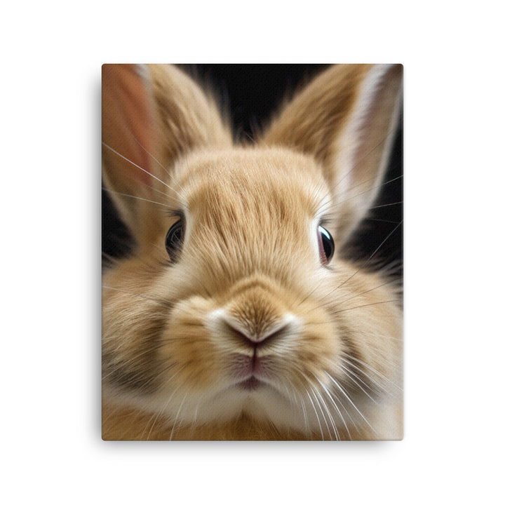 Portrait of a Fluffy American Bunny Canvas - PosterfyAI.com