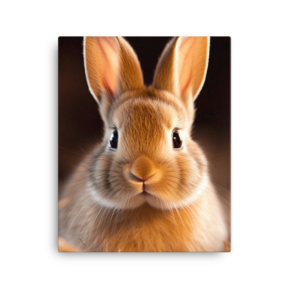 Adorable American Bunny Canvas - PosterfyAI.com