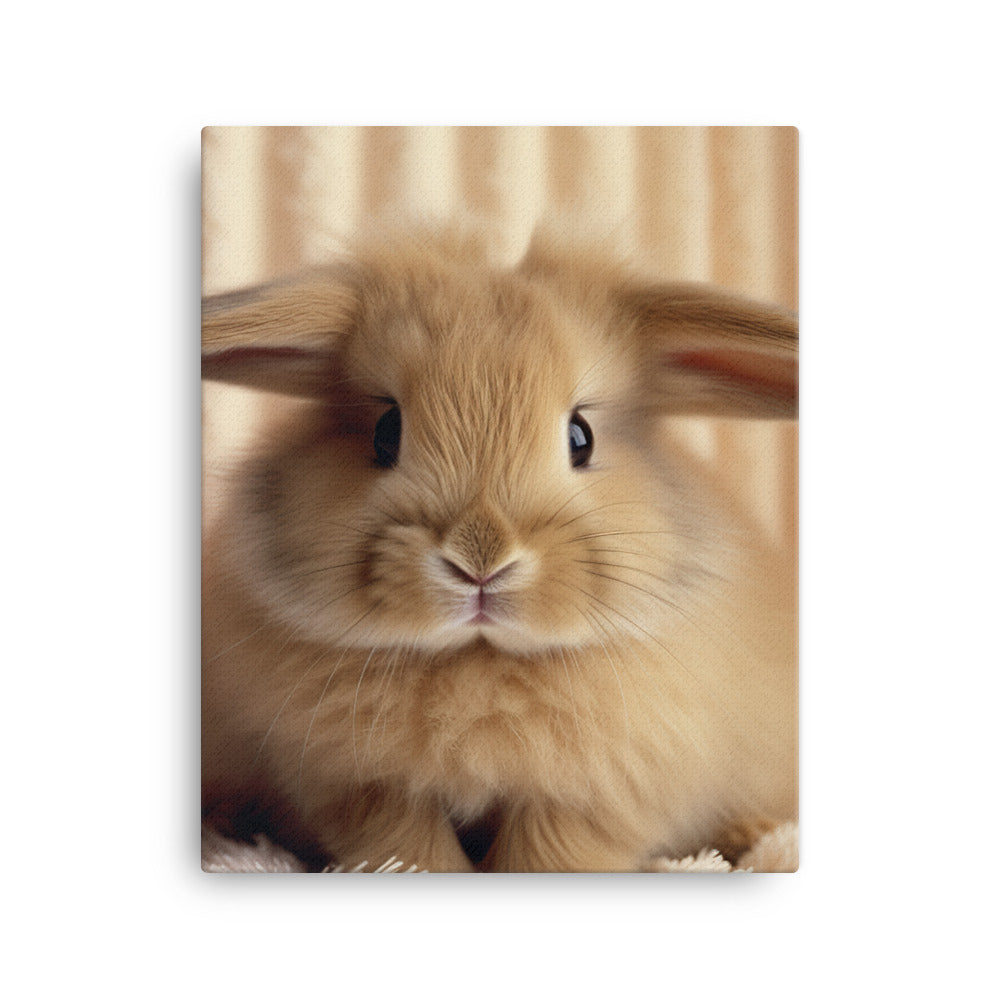 Adorable American Bunny Canvas - PosterfyAI.com