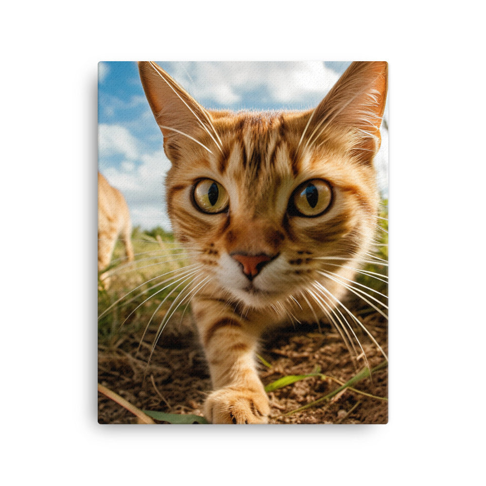 Playful Nature of Somali Cat Canvas - PosterfyAI.com