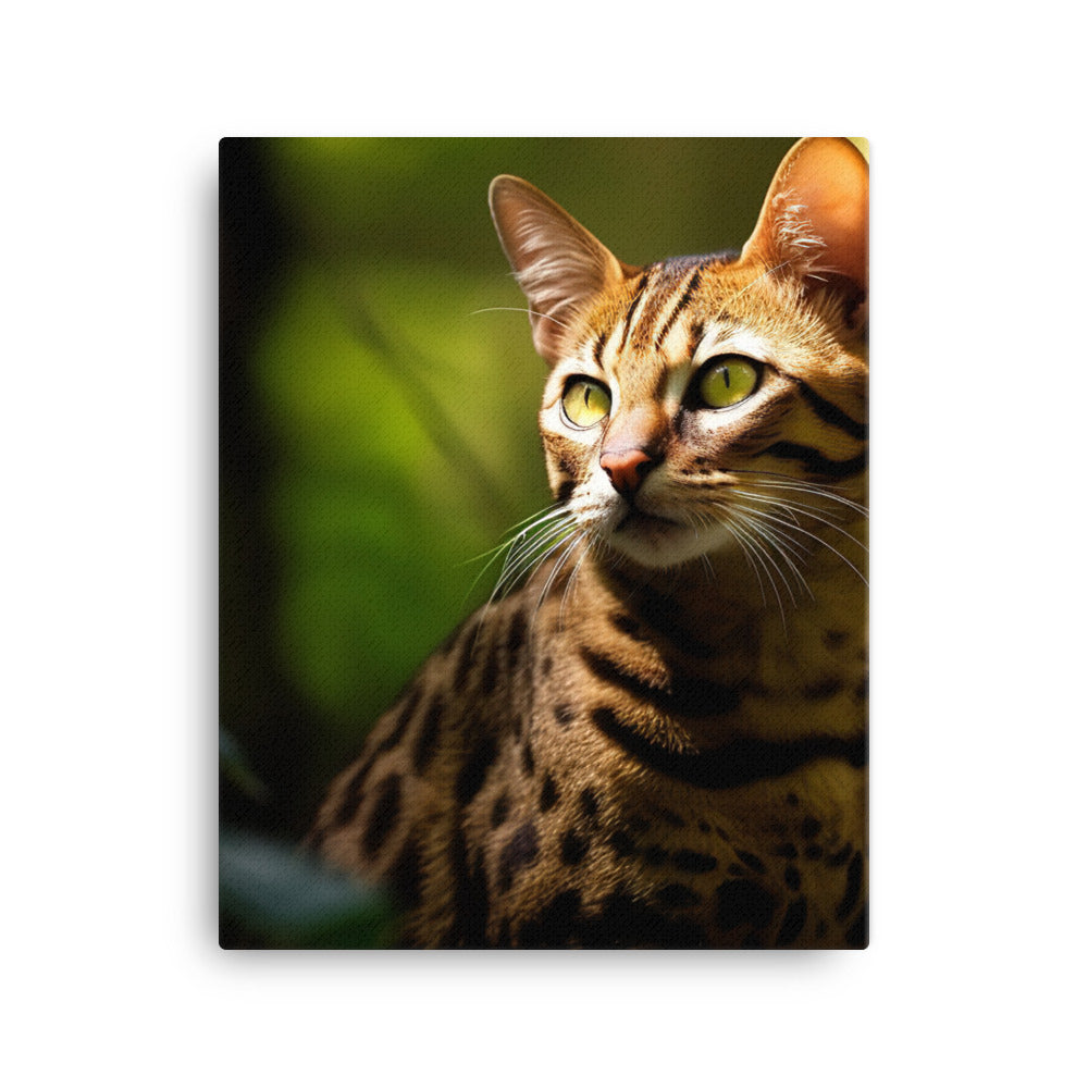 Wild Beauty of Ocicat Cat Canvas - PosterfyAI.com