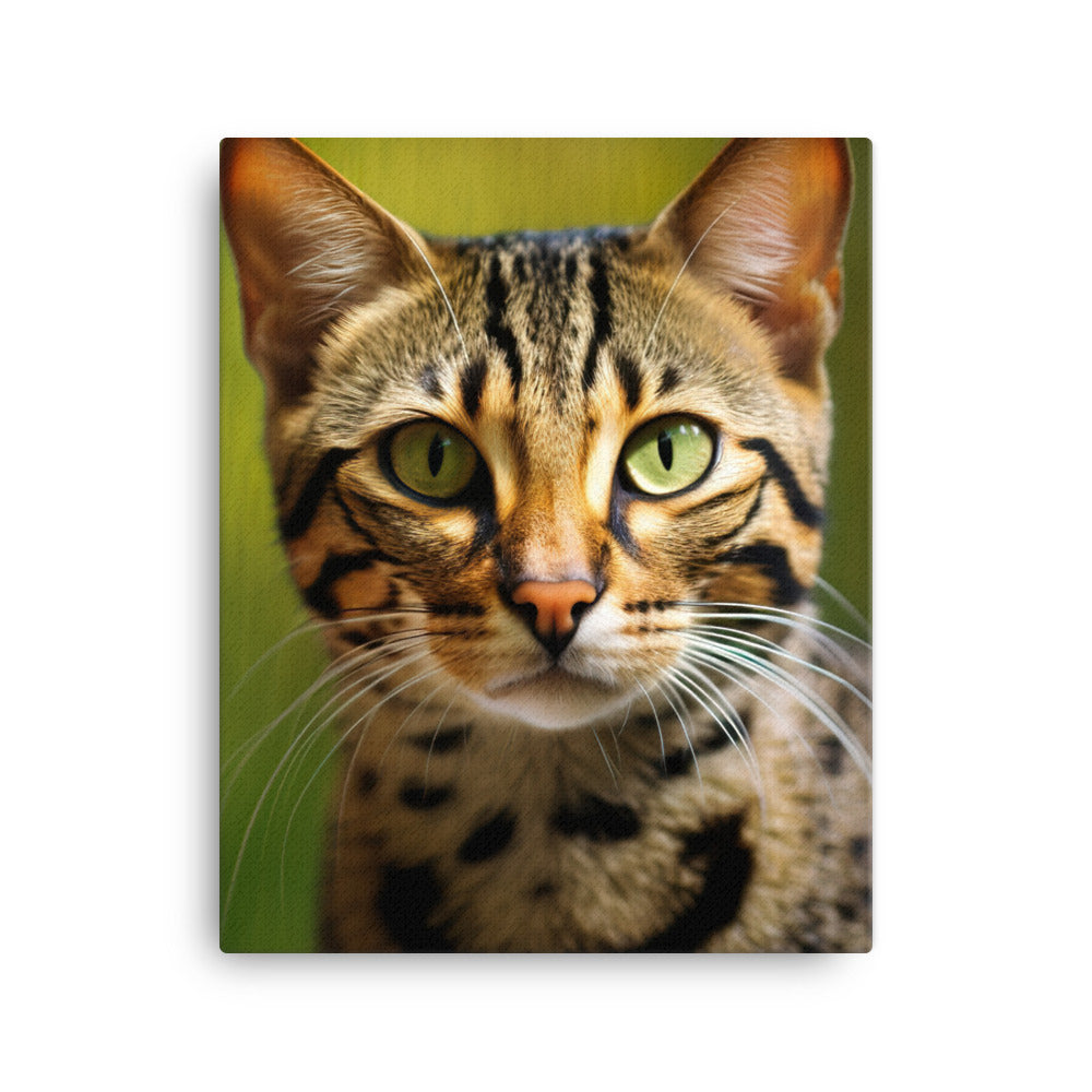 Wild Beauty of Ocicat Cat Canvas - PosterfyAI.com