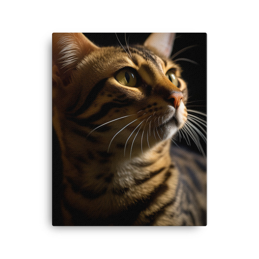 Majestic Beauty of Ocicat Cat Canvas - PosterfyAI.com