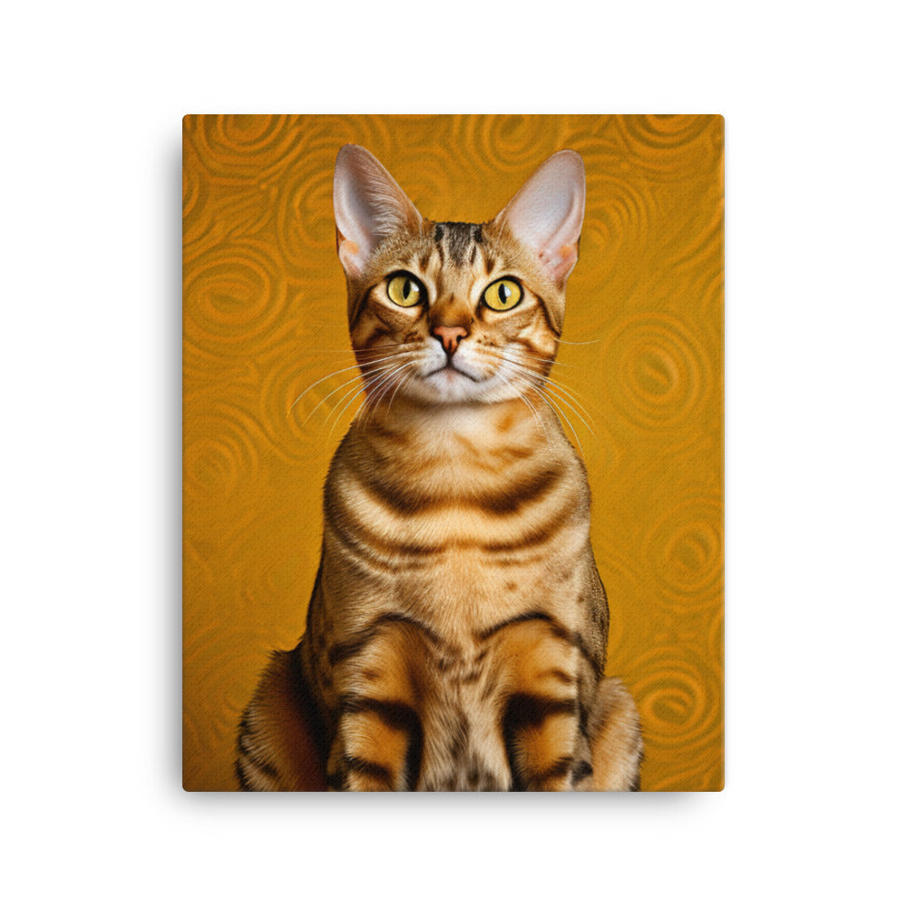 Majestic Beauty of Ocicat Cat Canvas - PosterfyAI.com