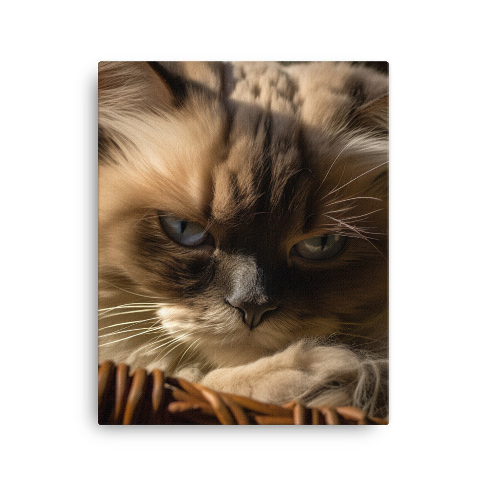 Luxurious Fur of Himalayan Cat Canvas - PosterfyAI.com