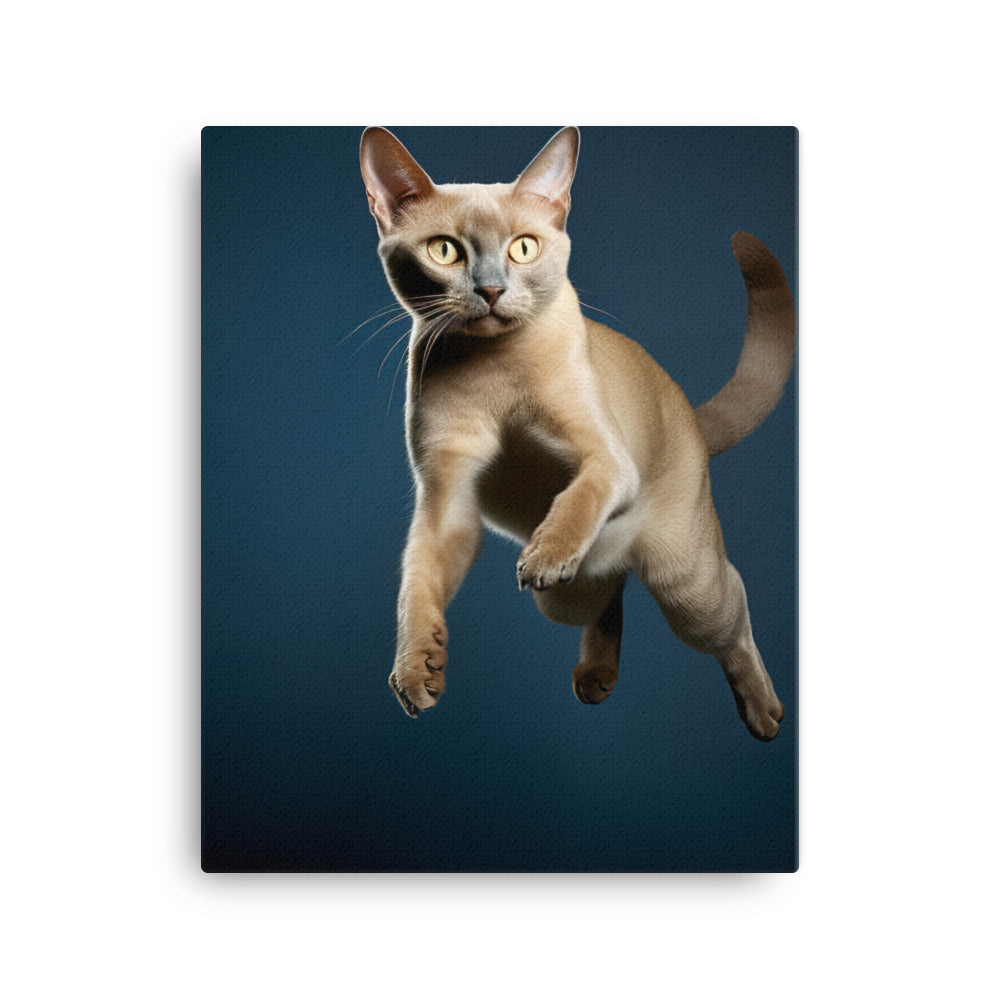 Graceful Movements of Burmese Cat Canvas - PosterfyAI.com