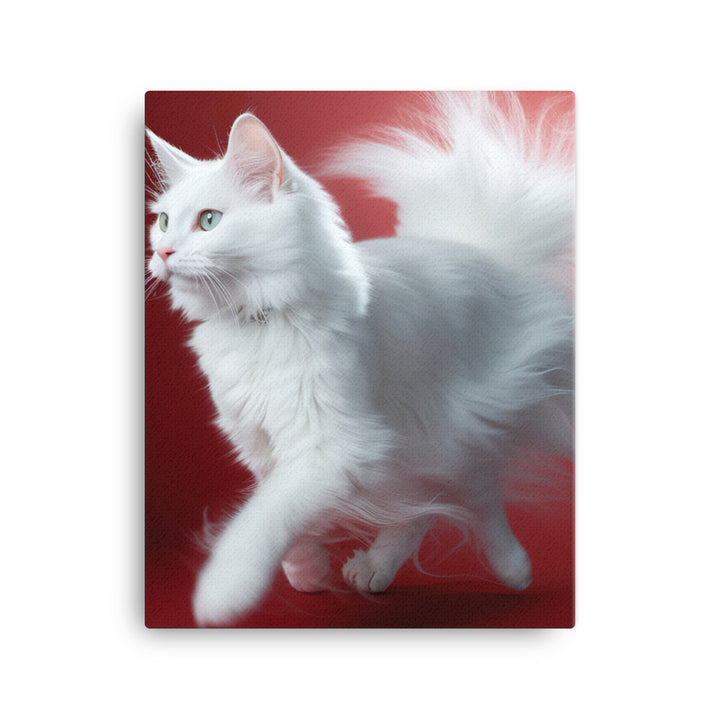 Turkish Angora Cat Canvas - PosterfyAI.com