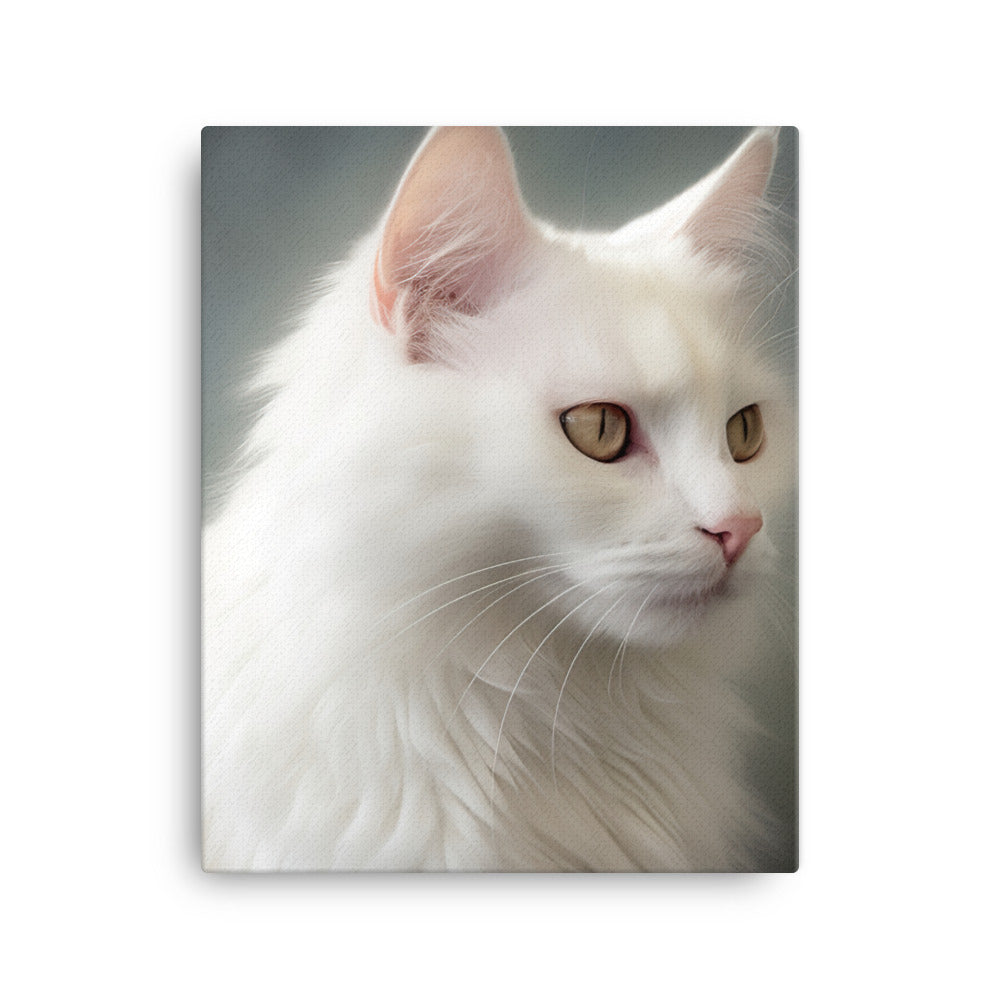 Turkish Angora Cat Canvas - PosterfyAI.com