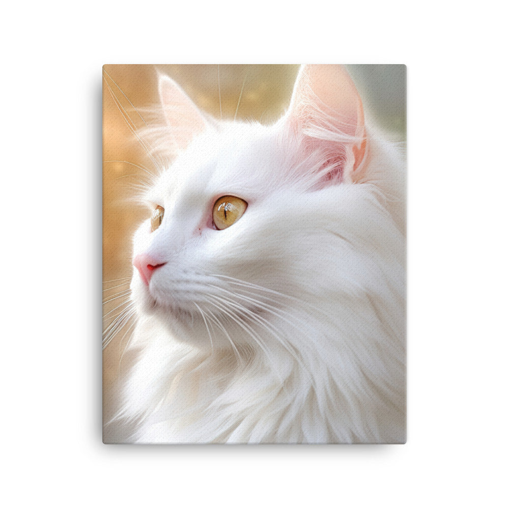 Turkish Angora Cat Canvas - PosterfyAI.com
