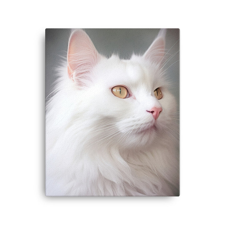 Turkish Angora Cat Canvas - PosterfyAI.com