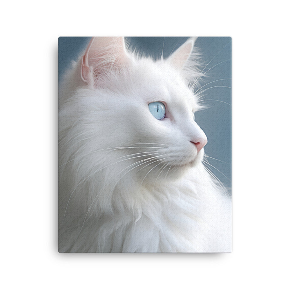 Turkish Angora Cat Canvas - PosterfyAI.com