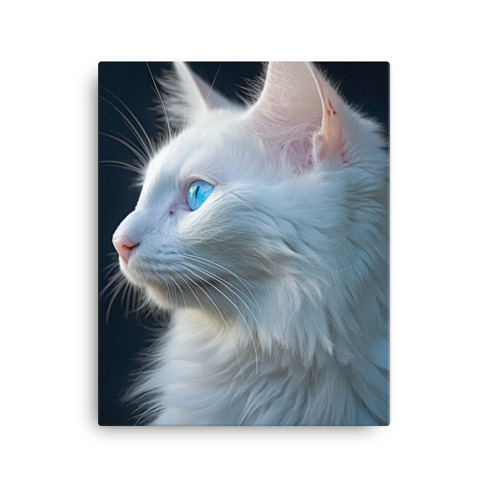 Turkish Angora Cat Canvas - PosterfyAI.com