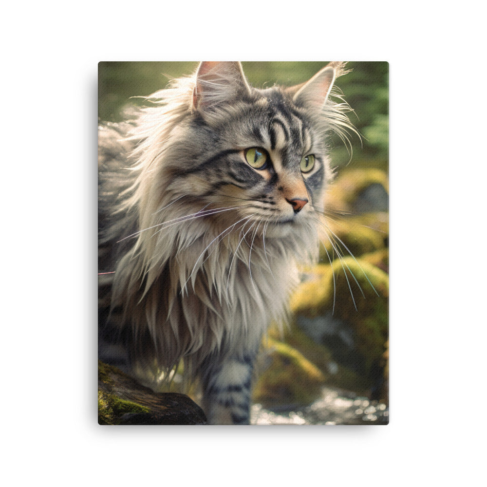 Norwegian Forest Cat Canvas - PosterfyAI.com
