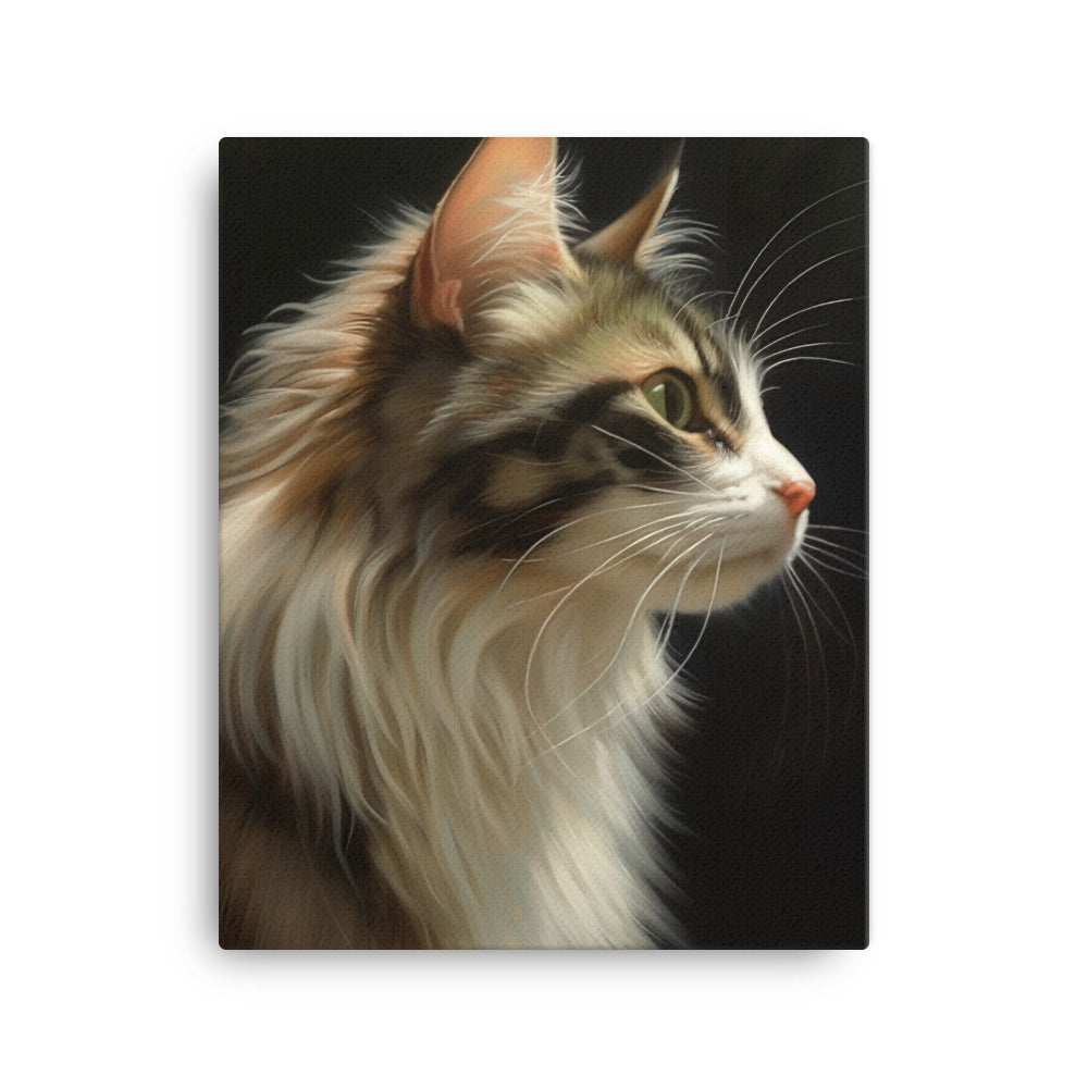 Norwegian Forest Cat Canvas - PosterfyAI.com
