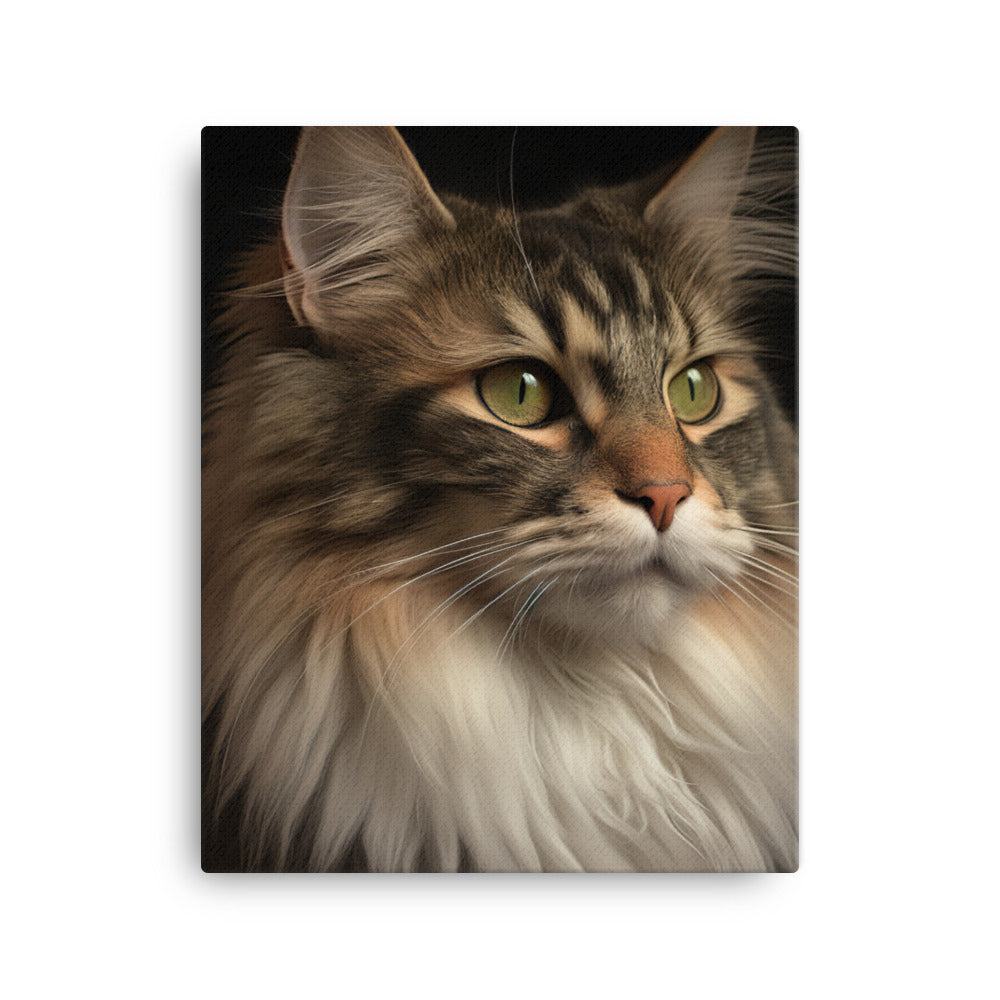 Norwegian Forest Cat Canvas - PosterfyAI.com