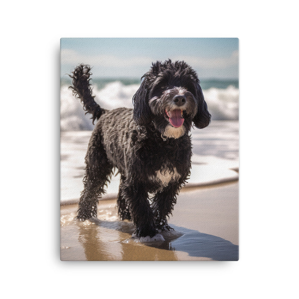 Portuguese Water Dog Canvas - PosterfyAI.com