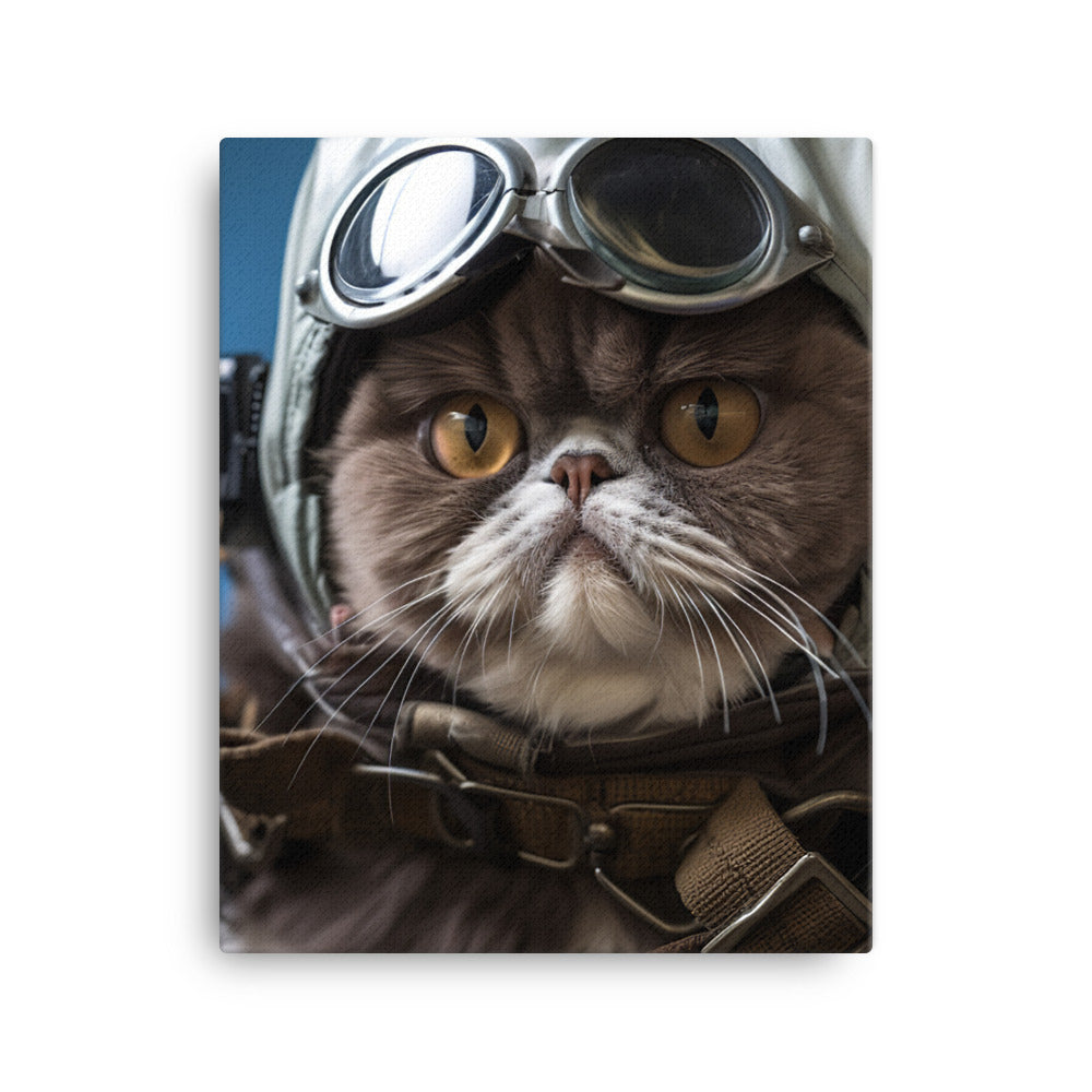 Exotic Shorthair Pilot Canvas - PosterfyAI.com