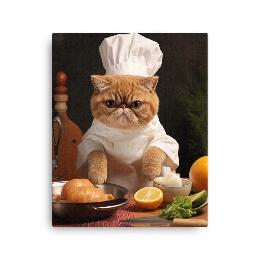 Exotic Shorthair Chef Canvas - PosterfyAI.com
