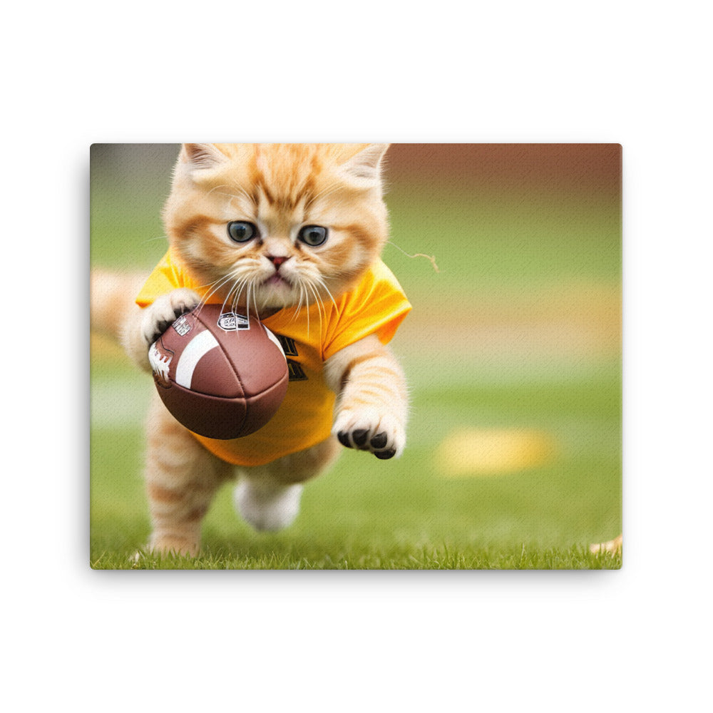 Exotic Shorthair Football Player Canvas - PosterfyAI.com