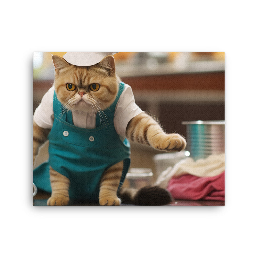 Exotic Shorthair Janitor Canvas - PosterfyAI.com