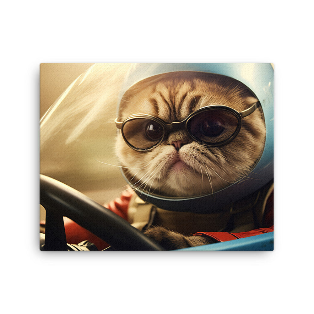 Exotic Shorthair Motorsport Athlete Canvas - PosterfyAI.com