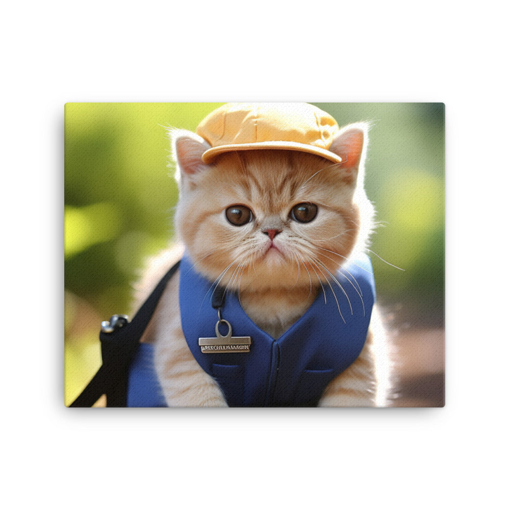 Exotic Shorthair Mail Carrier Canvas - PosterfyAI.com