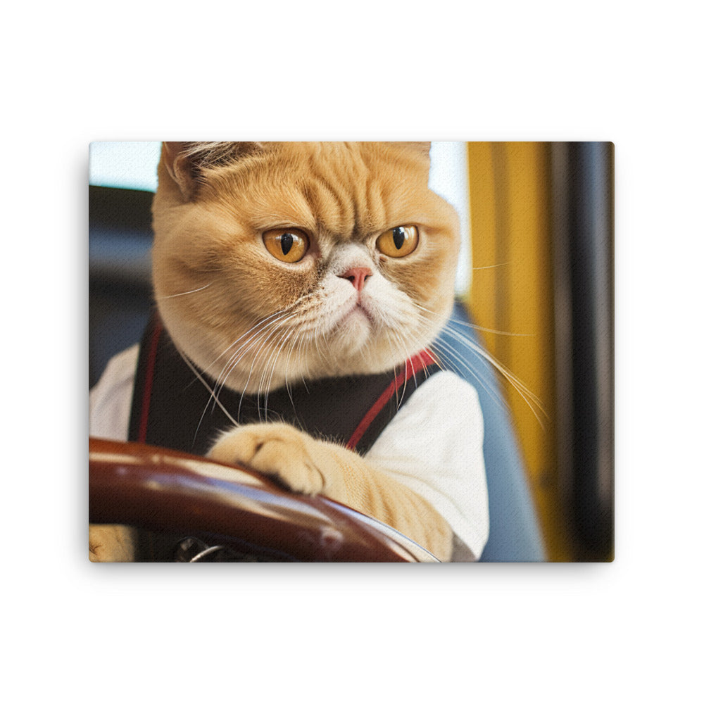 Exotic Shorthair Transit Operator Canvas - PosterfyAI.com