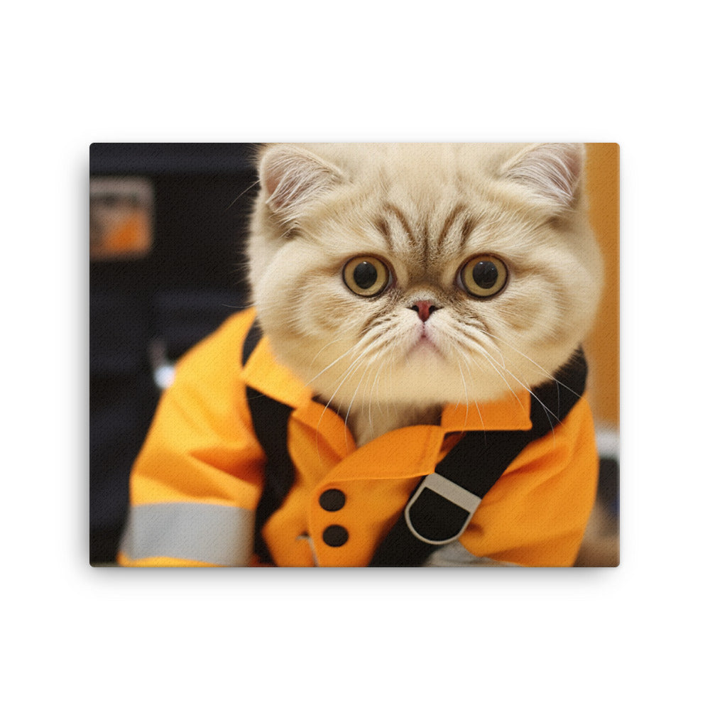 Exotic Shorthair Paramedic Canvas - PosterfyAI.com