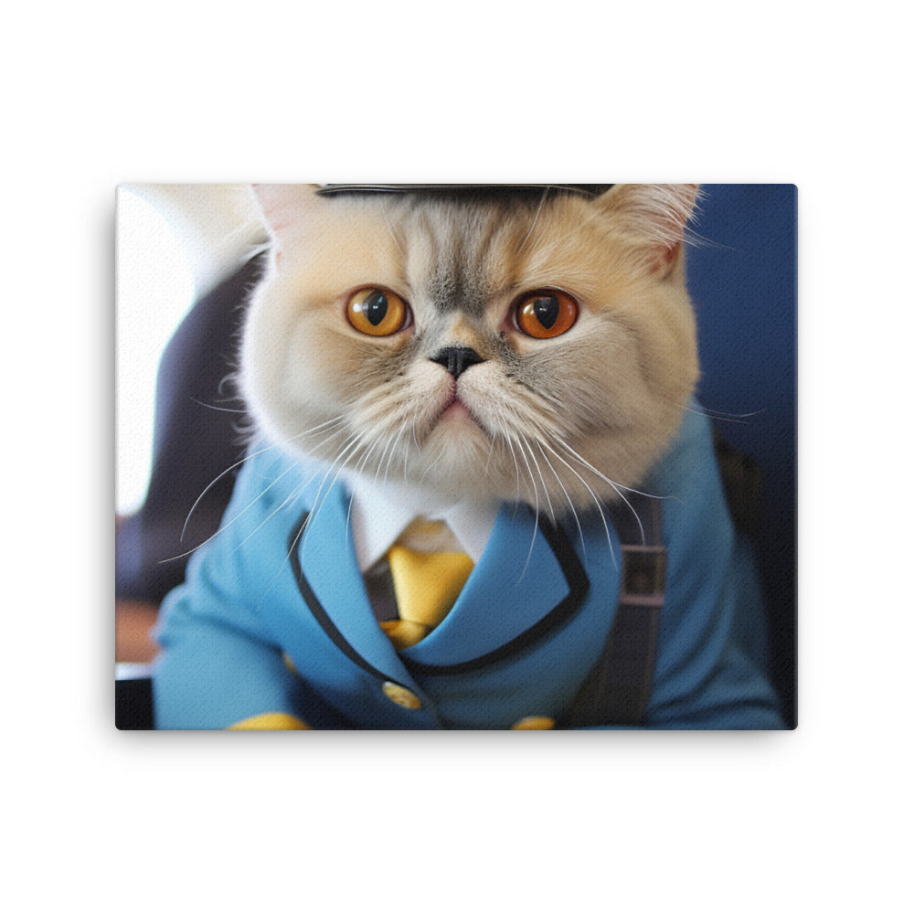 Exotic Shorthair Cabin Crew Canvas - PosterfyAI.com