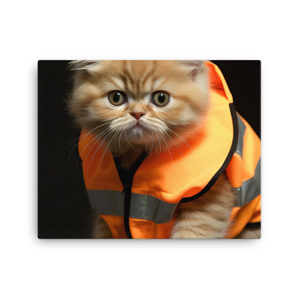 Exotic Shorthair Security Officer Canvas - PosterfyAI.com