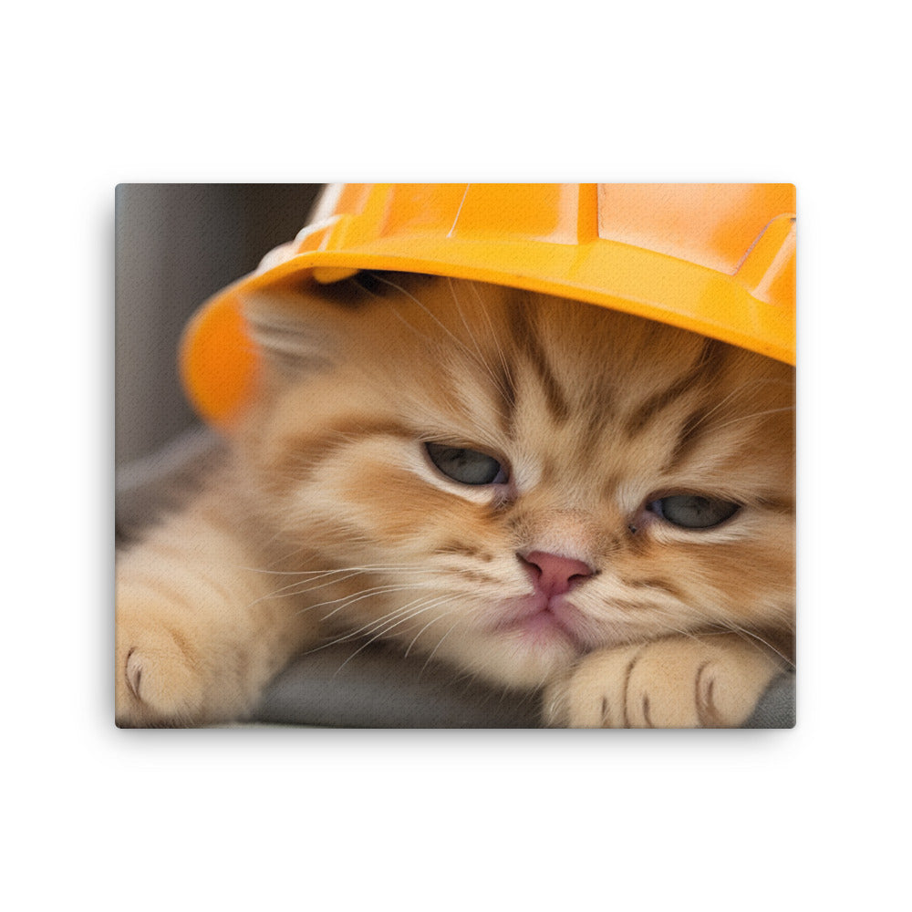 Exotic Shorthair Contractor Canvas - PosterfyAI.com